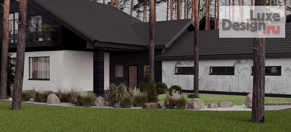 Частная архитектура "Проект экстерьера дома с террасой" (фото 2)