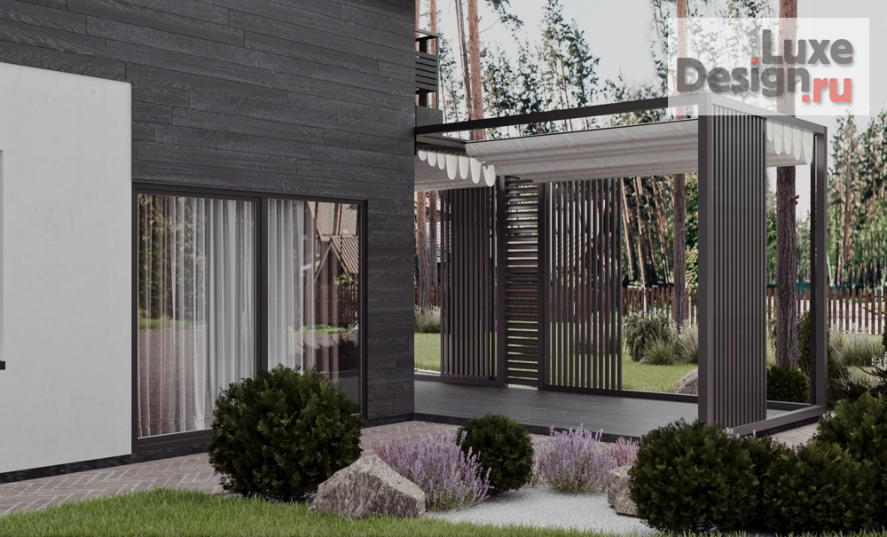 Частная архитектура "Проект экстерьера дома с террасой" (фото 3)