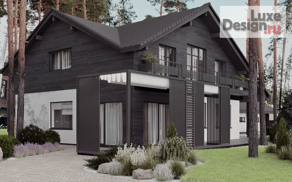 Частная архитектура "Проект экстерьера дома с террасой" (фото 4)