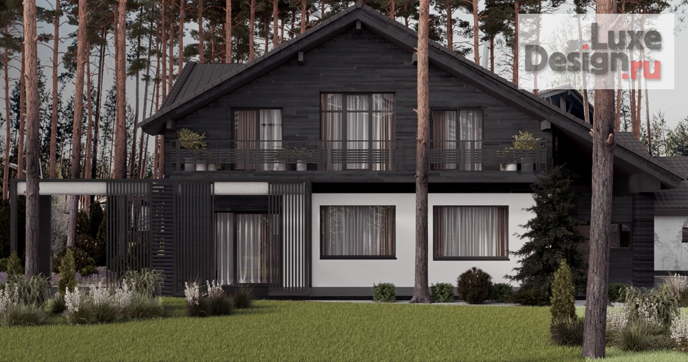 Частная архитектура "Проект экстерьера дома с террасой" (фото 1)