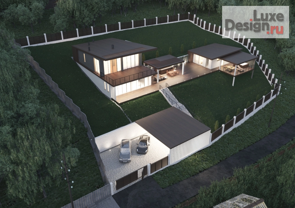 Частная архитектура "Проект дома и бани в стиле Хай-Тек в Лазаревском районе. Сочи" (фото 3)