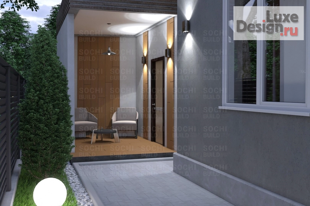 Дизайн интерьера загородного дома "Дом на улице Лилий (дизайн интерьера и экстерьер), стиль: лофт. Сочи" (фото 5)