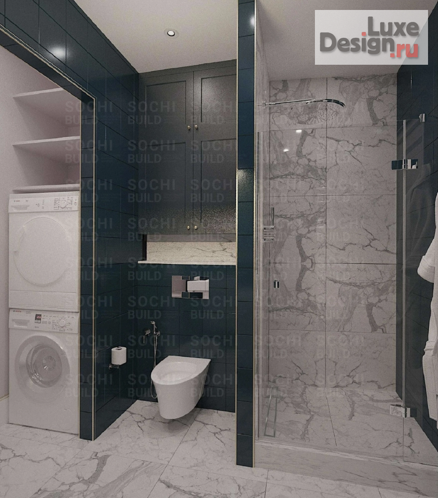 Дизайн интерьера квартиры "Квартира в ЖК «Актер Гэлакси», 78м², стиль: современная классика. Сочи" (фото 5)