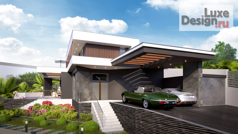 Частная архитектура "«Миндальная» — Дом в стиле минимализм. Сочи, Адлерский р-н" (фото 2)