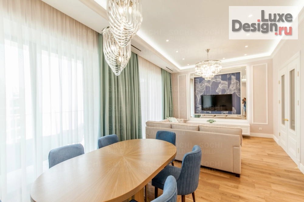 Дизайн интерьера квартиры "Квартира в ЖК «Актер Гэлакси», 78м², стиль: современная классика. Сочи" (фото 49)