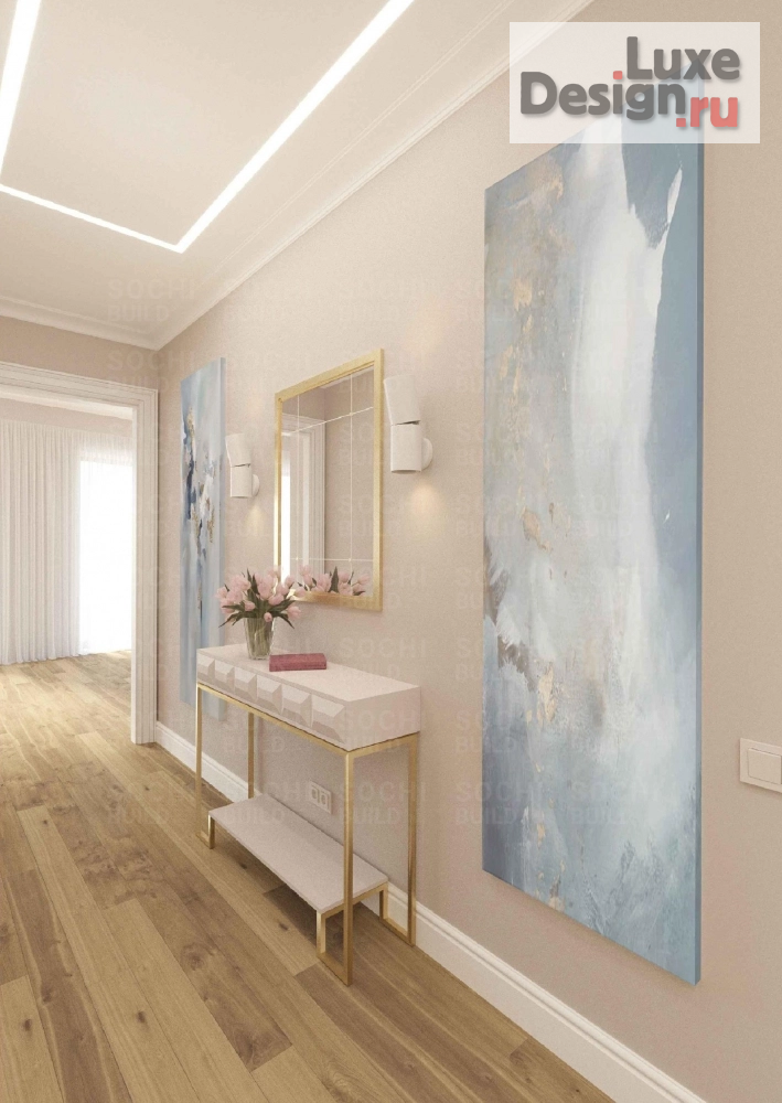 Дизайн интерьера квартиры "Квартира в ЖК «Актер Гэлакси», 78м², стиль: современная классика. Сочи" (фото 9)