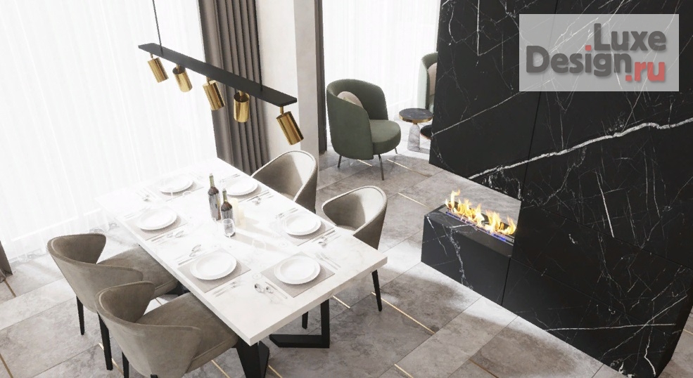 Дизайн интерьера гостиной "Дизайн интерьера гостиной ЖК Огни Сочи" (фото 2)