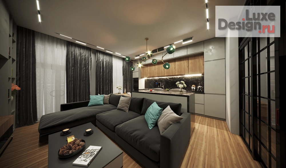 Дизайн интерьера загородного дома "Кухня гостиная . " (фото 3)