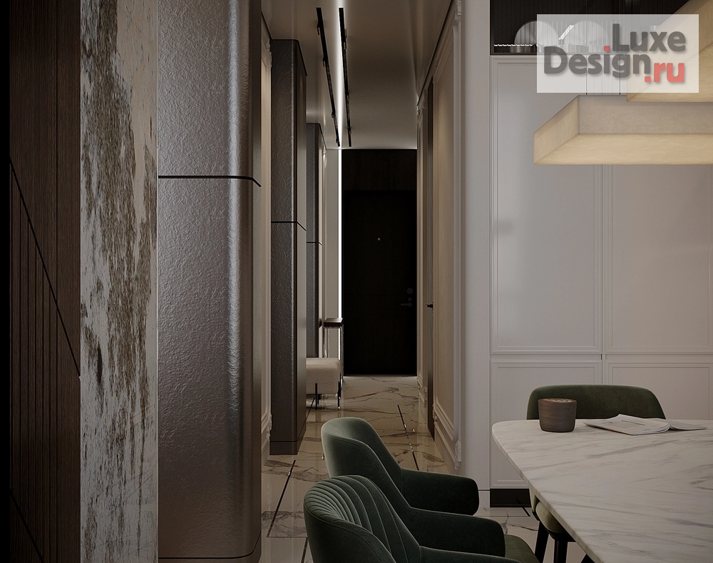 Дизайн интерьера трехкомнатной квартиры "Квартира в ЖК "Невский" №2" (фото 2)
