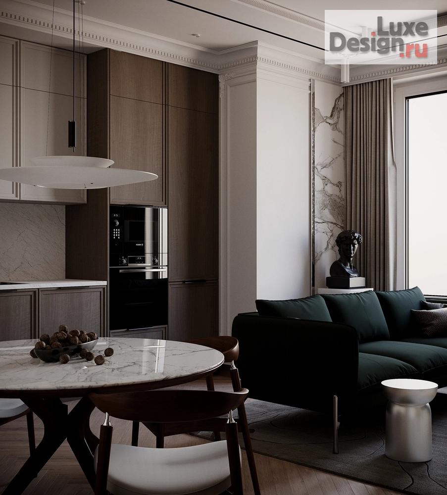 Дизайн интерьера двухкомнатной квартиры "Современная классика в квартире холостяка " (фото 9)