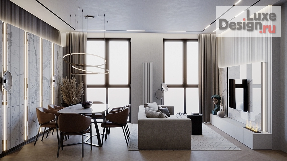 Дизайн интерьера четырехкомнатной квартиры "Квартира в ЖК "Невский" №1" (фото 9)