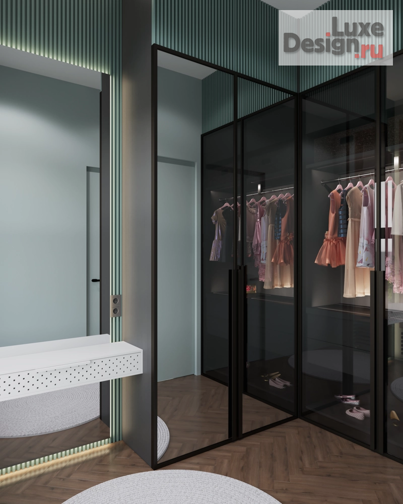 дизайн интерьера гардеробной "Гардеробная для девочки" (фото 4)