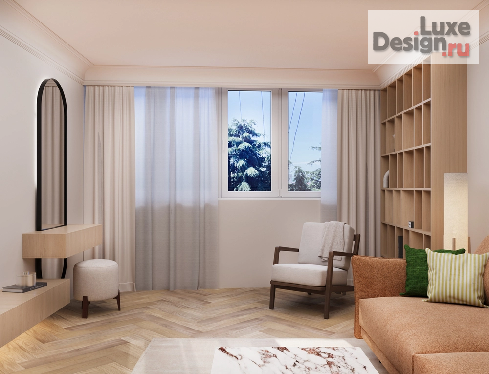 Дизайн интерьера однокомнатной квартиры "1-комнатная квартира в панельном доме" (фото 4)