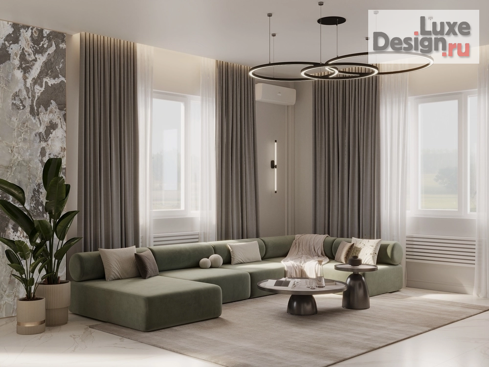 Дизайн интерьера гостиной "Дизайн интерьера кухни-гостиной в частном доме" (фото 10)