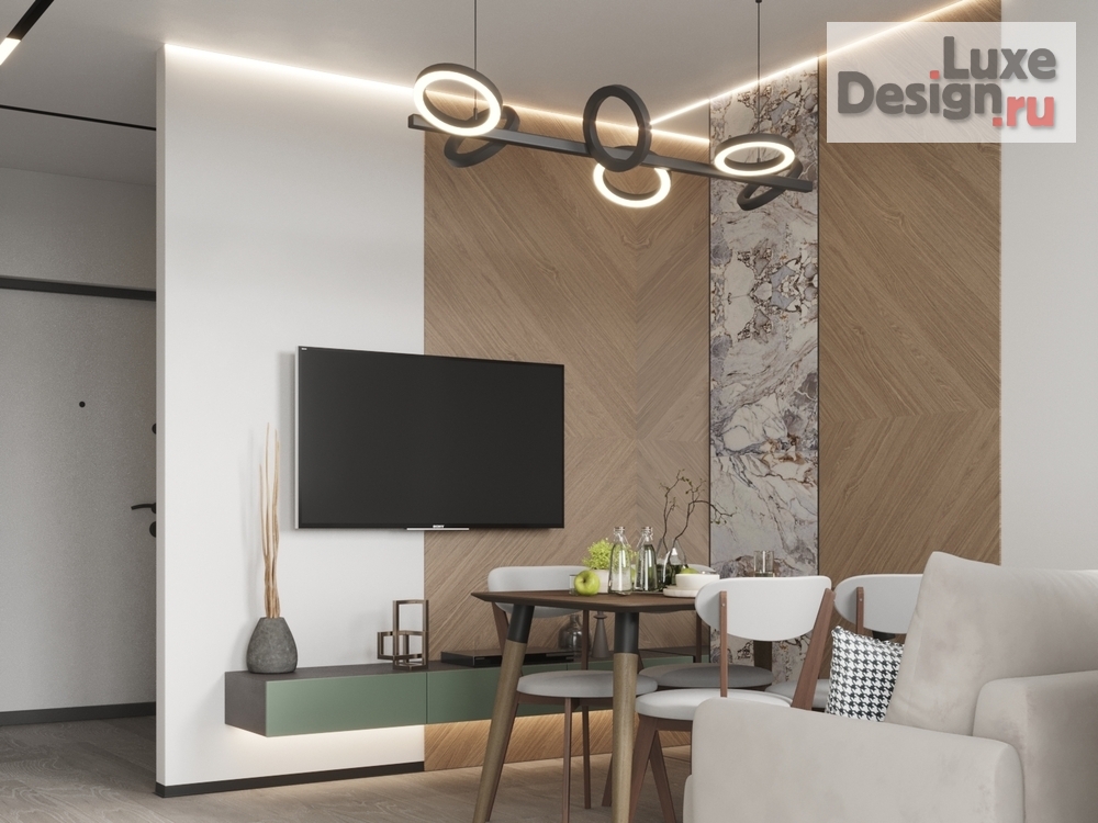 Дизайн интерьера однокомнатной квартиры "ЖК Альпийский квартал г. Сочи" (фото 2) от дизайнера Филимоненко Ольга Дизайн интерьера однокомнатной квартиры "ЖК Альпийский квартал г. Сочи" (фото 2)