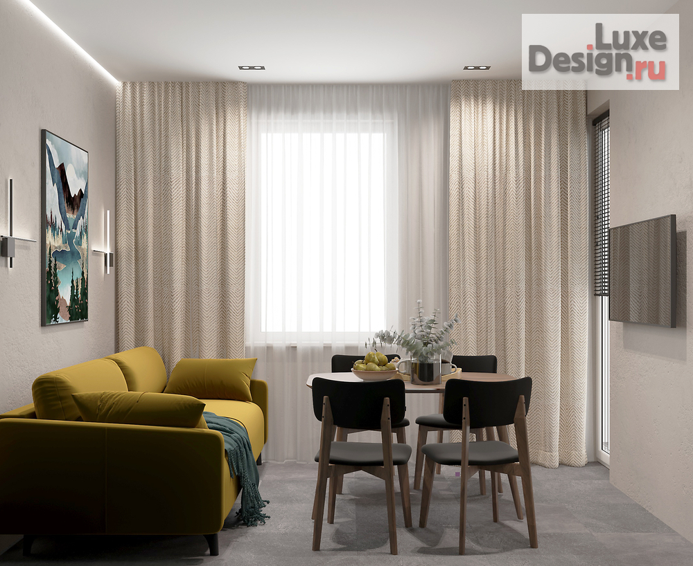 Дизайн интерьера однокомнатной квартиры "ЖК Фрукты г.Сочи" (фото 12) от дизайнера Филимоненко Ольга Дизайн интерьера однокомнатной квартиры "ЖК Фрукты г.Сочи" (фото 12)