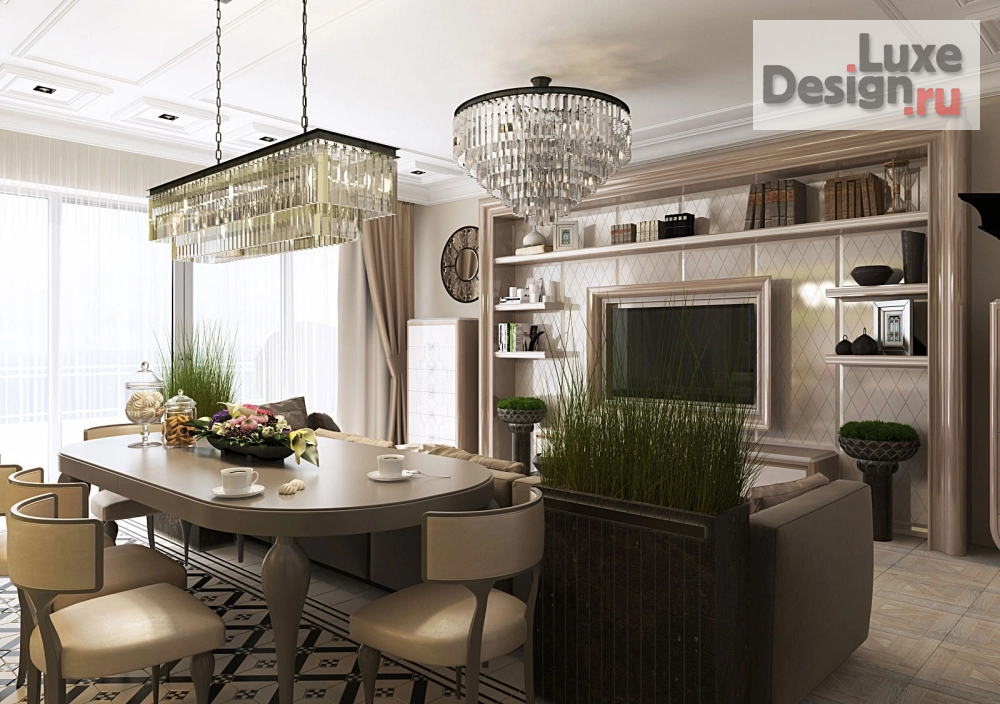 Дизайн интерьера квартиры "Дизайн квартиры с мужским характером жк "Идеал Хаус" 112 кв.м." (фото 6)