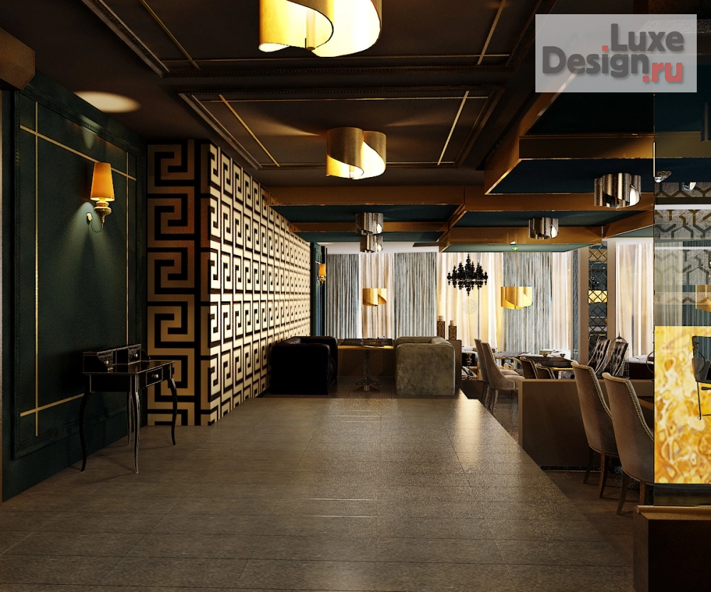 Дизайн интерьера ресторана "Ресторан "FIVE" г.Екатеринбург БЦ АНТЕЙ" (фото 7)