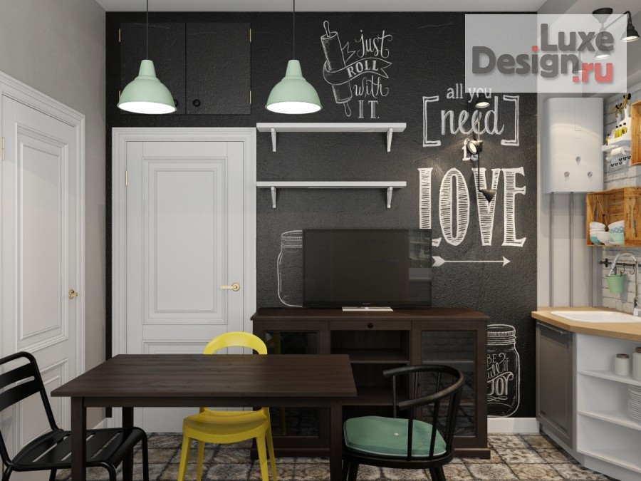 Дизайн интерьера квартиры "Проект небольшой квартиры в старинном флигеле г.Пушкин Санкт Петербурбург" (фото 1)