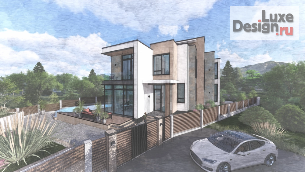 Частная архитектура "Эскизный проект оформления фасадов частного жилого дома г. Сочи" (фото 1)
