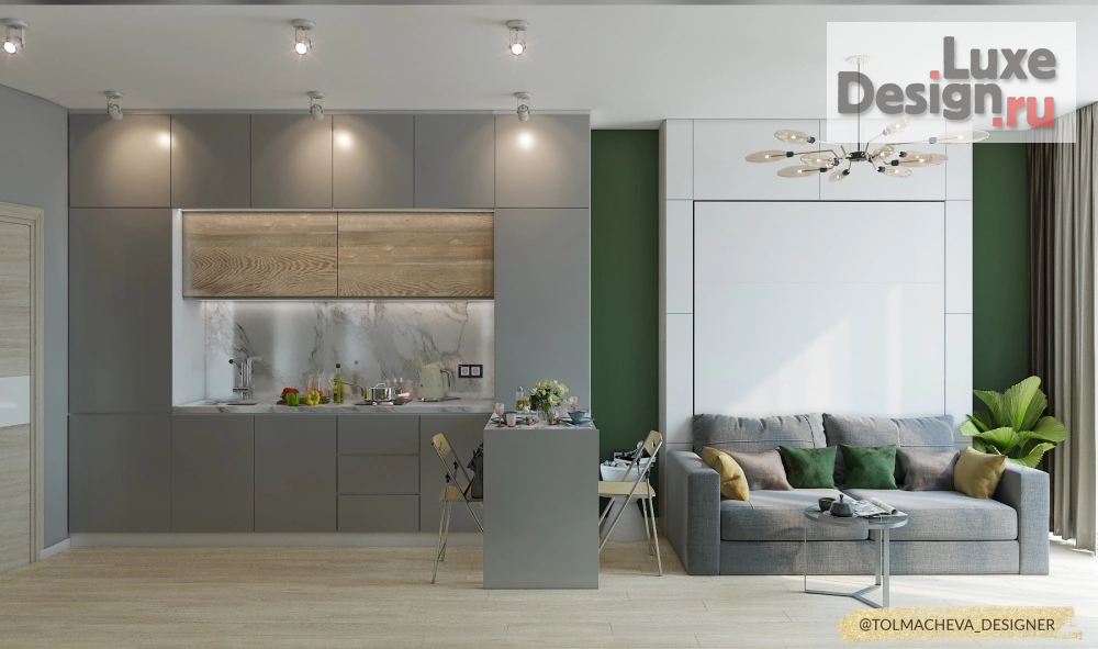 Дизайн интерьера квартиры студии "Мужская квартира-студия" (фото 6)