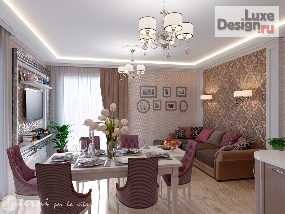 Дизайн интерьера гостиной "Дизайн интерьера гостиной ЖК Панорама" (фото 5)