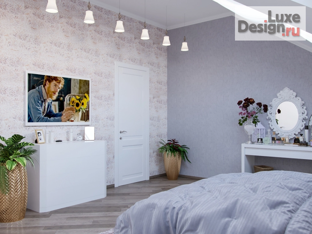 Дизайн интерьера таунхауса "Спальня на мансарде" (фото 4)