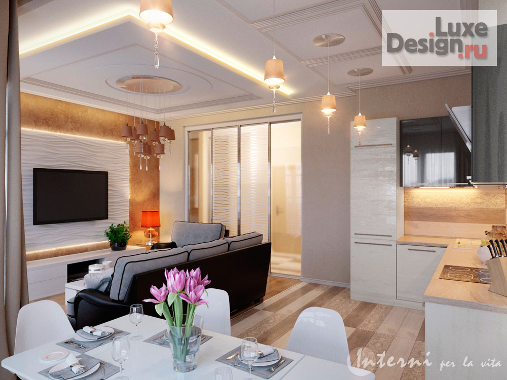 Дизайн интерьера гостиной "Дизайн интерьера гостиной ЖК Имеретинский ул. Парусная" (фото 3)