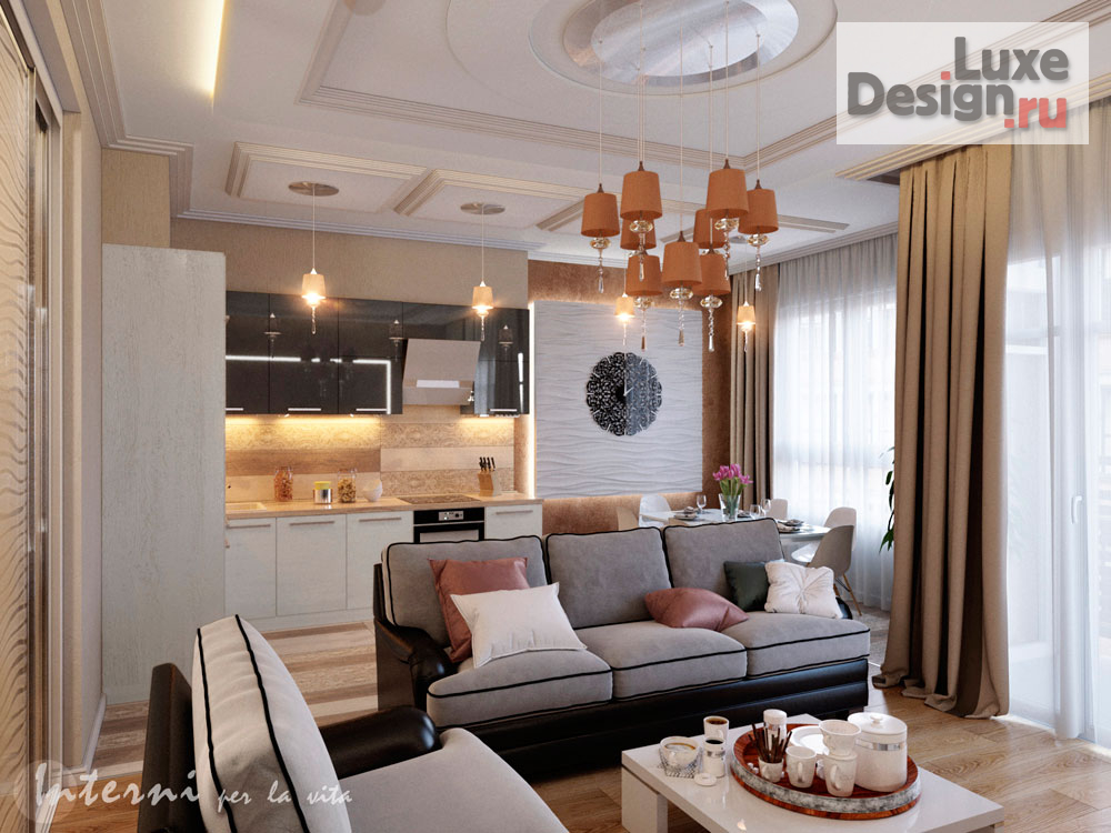 Дизайн интерьера гостиной "Дизайн интерьера гостиной ЖК Имеретинский ул. Парусная" (фото 5)