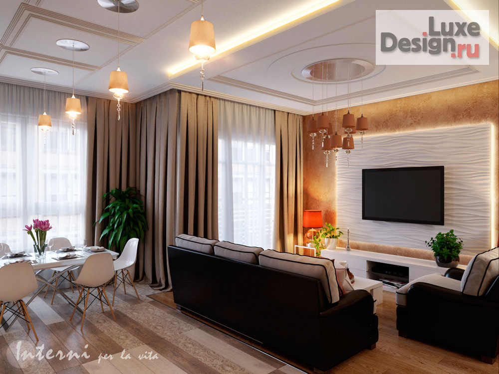 Дизайн интерьера гостиной "Дизайн интерьера гостиной ЖК Имеретинский ул. Парусная" (фото 6)