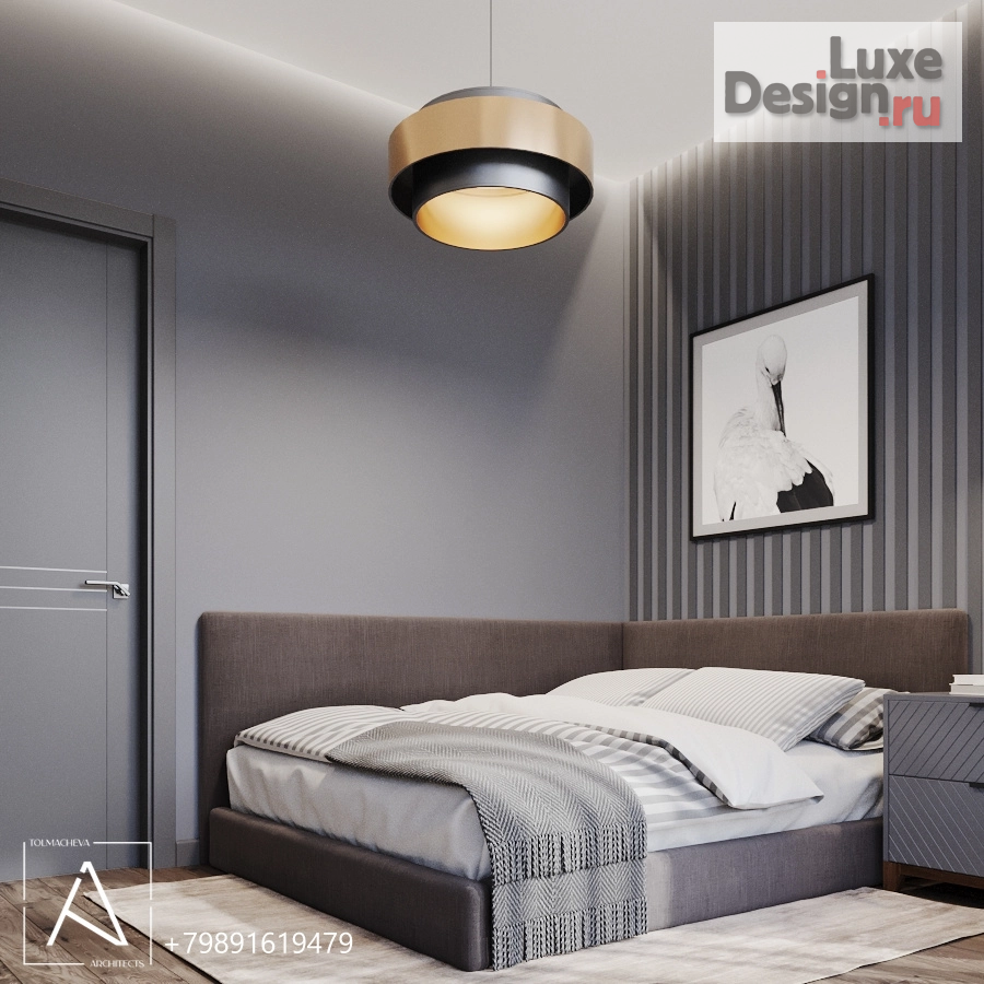 Дизайн интерьера двухкомнатной квартиры "Дизайн спальни ЖК Кислород" (фото 3)