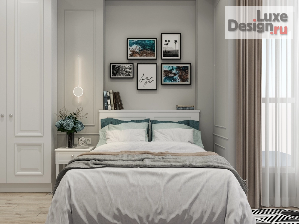 Дизайн интерьера спальни "Гостевая спальня ЖК Рахманинова " (фото 1)