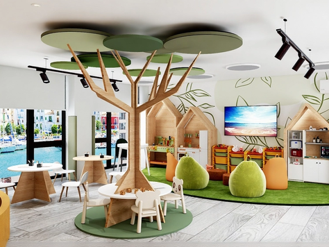 Дизайн интерьера общественного интерьера в Сочи "Проект детского центра"