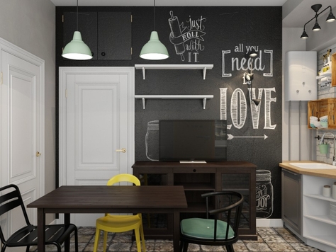 Дизайн интерьера в Сочи "Проект небольшой квартиры в старинном флигеле г.Пушкин Санкт Петербурбург"