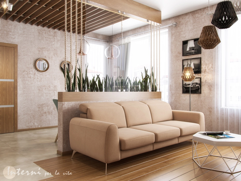 Дизайн интерьера трехкомнатной квартиры в Сочи "Гостиная ЖК Имеретинский"